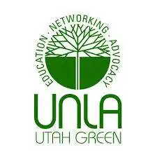 Logo of UNLA Utah Green featuring a tree and text promoting education and networking.