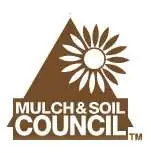 Logo of the Mulch and Soil Council featuring a flower and triangle design.